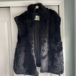 Abercrombie & Fitch Faux Fur Black Vest XL